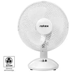 Настольный лопастный вентилятор от сети Rotex RAT01-E Ø 23 см 2 скорости 20Вт пластик/металл Белый