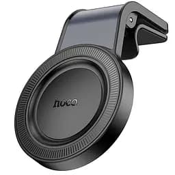 Автотримач Hoco H59 Show ring magnetic (L air outlet) Black / Metal gray