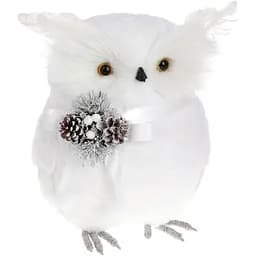 Декоративна іграшка Bona Біла сова 23х30х37 см (000265405)