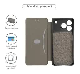 Чехол-книжка для ZTE Blade A76 4G, G-Case, золотой, кожаный чехол-книжка из экокожи (PU) и TPU, с магнитом, с подставкой и вместительным кардхолдером, противоударный, защита всего корпуса, ArmorStandart (ARM89032) - мініатюра 3