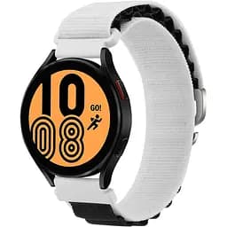 Ремінець для Samsung Galaxy Watch 4 44mm - біло-чорний Watchbands NormalCloth ширина кріплення 20мм нейлоновий (W24-5WB22243221)