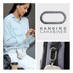 Силіконовий чохол для навушників Apple AirPods Pro 3, Hang Case, білий, ультратонкий захисний кейс товщиною 2 мм, захист від подряпин, пилу та ударів, компактний, з карабіном для кріплення, ArmorStandart (ARM88285) - мініатюра 6