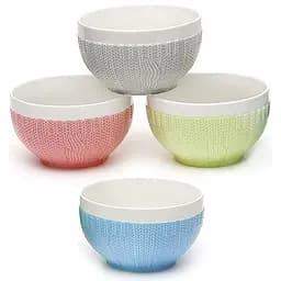 Набір BonaDi 4 порцелянові миски В'язаний орнамент 14,4х8,8х8,6см kuh0007413