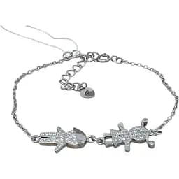 Срібний браслет TOP Silver Солодка парочка з фіанітами. 550152Б