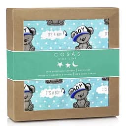 Пелюшки фланелеві Cosas Bear Boy 80х100 см, блакитні