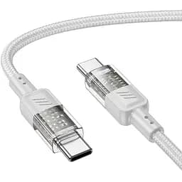 Кабель Hoco Spirit Type-C to Type-C transparent charging data cable U129 60W/3A 1.2 м