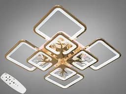 Декоративный потолочный лед люстра с пультом, диммером, подсветкой.