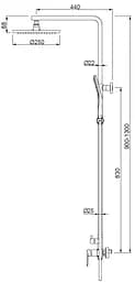 Душова система Koer KB-52028-01 2 функції KR5309, Хром - мініатюра 2