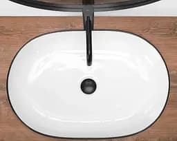 Умивальник Rea Cleo 61 накладний white black edge REA-U6210, Білий - мініатюра 4