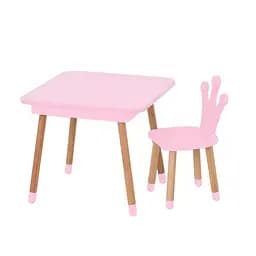 Столик со стулом "Корона" 09-025R-BOX с ящиком, розовый