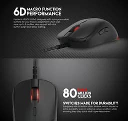 Игровая мышь Fantech UX-3 V2 HELIOS PixArt 3389, 400IPS, 50G, 1600DPI Black - мініатюра 5