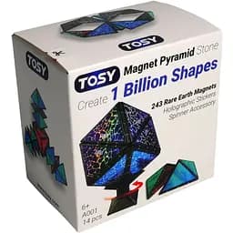 Магнітна пірамідка TOSY - 1 куб, що трансформується в 1 мільярд фігур, 14 деталей (12 деталей пазла та 2 аксесуари)