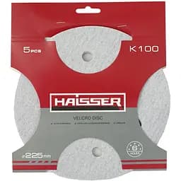 Круг шліфувальний самоклеючий Haisser з отворами 225 мм, k 100, 5 шт. (119683)