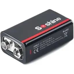 Аккумулятор крона 6F22 Soshine 9V 1000 mAh с Type-C зарядкой / Батарейка аккумуляторная (18884)