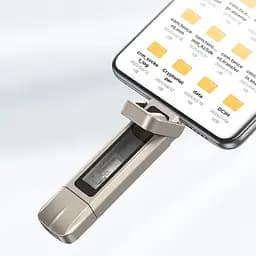 Флеш-накопичувач Usams US-ZB276 2in1 USB 3.2 + Type-C GEN1 Dual Ports Aluminum Alloy 5G – 512GB Silver - мініатюра 7