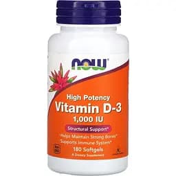 Витамины и минералы Now Vitamin D3 1000 IU 180 капсул