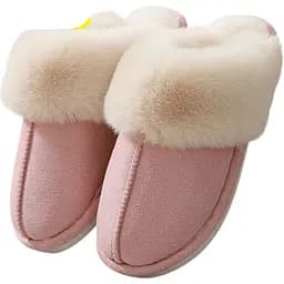 Жіночі домашні капці з хутром Slippers теплі м’які закриті тапочки для дому 38-39 рожевий KT8003832