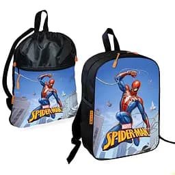 Школьный рюкзак детский Человек-паук + Сумка для обуви спортивной формы рюкзак-мешок мальчику (01887)