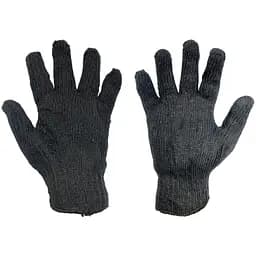 Рукавички робочі захисні бавовняні Китай подвійні утеплені 10" чорні (в упаковці 6 шт.)