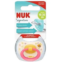 Пустушка силіконова Nuk ортодонтична Signature розмір 2 Квіти та бджілка (3952481)