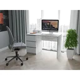 Стіл комп'ютерний Moreli T-224 1200x755x600 мм Бетон/Білий (mo-st224L-beton-white)