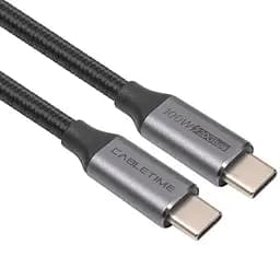 Кабель Cabletime USB3.1, USB-C - USB-C, 20Gbps, 100W, 20V/5A, 4K/60HZ, 2м