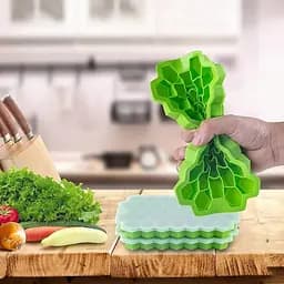 Багаторазова силіконова форма для приготування льоду з кришкою у вигляді сот, Kitchen Master Білий 87454 - мініатюра 10