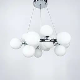 Подвесная люстра в хроме с белыми плафонами Line.F SG 47/15 CH+WT