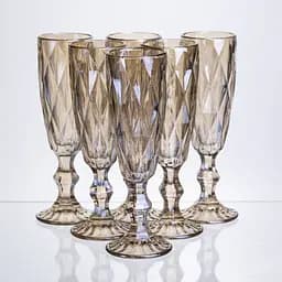 Набор бокалов для шампанского Citrine 6 штук по 180 мл. HP-19-280 прозрачный бокал для напитков игристых вин легких коктейлей