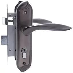 Замок врізний дверний з ручками на планці FZB комплект 58 мм ЕТ-191 GRAFIT