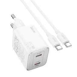 Адаптер сетевой Hoco Elogiado dual-port charger N42 (Type-C to Type-C Set) |2Type-C, 45W/3A, PD/QC|