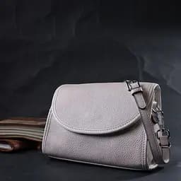 Жіноча шкіряна сумка з напівкруглим клапаном Vintage 22258 біла - мініатюра 7