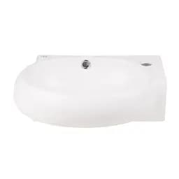 Умивальник Qtap Leo підвісний овальний правий 430x290x140 мм White + донний клапан PU02O, Білий - мініатюра 3