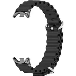 Силиконовый ремешок Mijobs Ocean для фитнес браслета Xiaomi Smart Band 9 Black