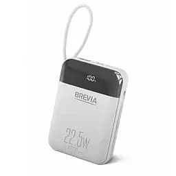 Повербанк (Power Bank) Brevia 10000mAh 22.5W Type-C+Lightning Cable, Li-Pol, LCD белый(45122)