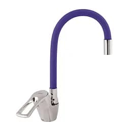 Смеситель для кухни Zerix YUB 181 с фиолетовым гибким изливом ZX0432 Хром