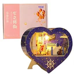 3D конструктор Румбокс День Святого Валентина фіолетовий своїми руками, світлові ефекти