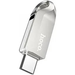 Флеш накопичувач подвійний Hoco UD8 128 GB Type-C і USB 3.0 срібляста