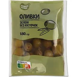 Оливки Повна Чаша зелені без кісточки 180 г (702561)