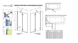 Шторка для ванни Radaway Essenza Pro Black PND II 120 10102120-54-01R права - мініатюра 2