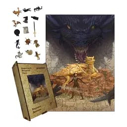 Деревянный фигурный пазл Всадник Дракона, А3, Картонная коробка 200 элементов