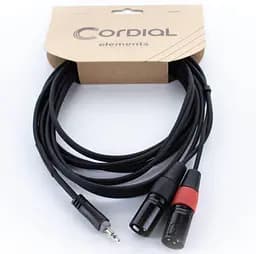 Коммутационный кабель mini Jack 3,5 stereo — 2x XLR Male 1.5м Cordial EY 1,5 WMM - мініатюра 1