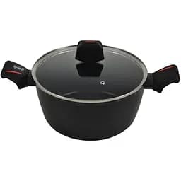 Кастрюля Krauf алюминиевая с антипригарным покрытием со стеклянной крышкой 6.6 л 28 см (25-45-186)