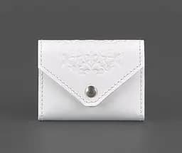 Женский кожаный кард-кейс 3.0 (гармошка) Белый с мандалой