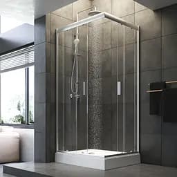Душове огородження 5-corner Pivot AM.PM Gem 90×90 см, без піддону, чорний матовий профіль W90UG-405-9090-BT - мініатюра 2