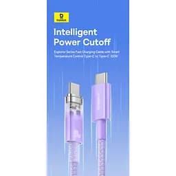 Кабель Baseus Explorer Series Fast Charging Cable with Smart Temperature Control Cable Type-C to Type-C 100W 2m P10319703311-01 Bl - мініатюра 2