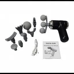Масажер Fascial Gun LM 130, портативний масажний пістолет з турборежимом, з насадками, чорний - мініатюра 3