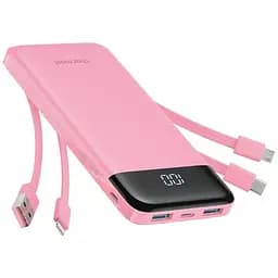 Портативний зарядний пристрій Charmast LED Display вбудовані кабелі 10000 mAh ультратонкий