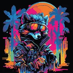 Набор для росписи по номерам Strateg Енот в модных очках на черном фоне 40х40 см (AV4040-58)