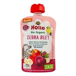 Пюре Holle Zebra beet, с яблоком, бананом и свеклой, 100 г